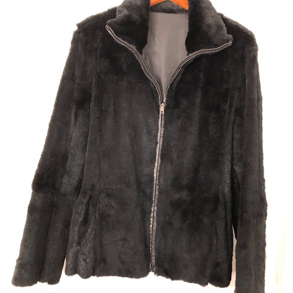 Andrew Marc NY Black Sheared Rabbit Jacket/Final Price - Picture 2 of 15